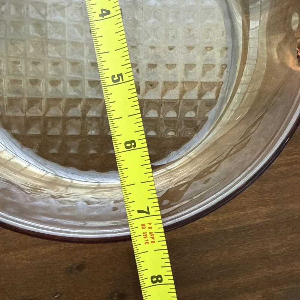 Corning Vision Ware 7 Inch Waffle Bottom Frying Pan Skillet Amber Glass FRANCE 6